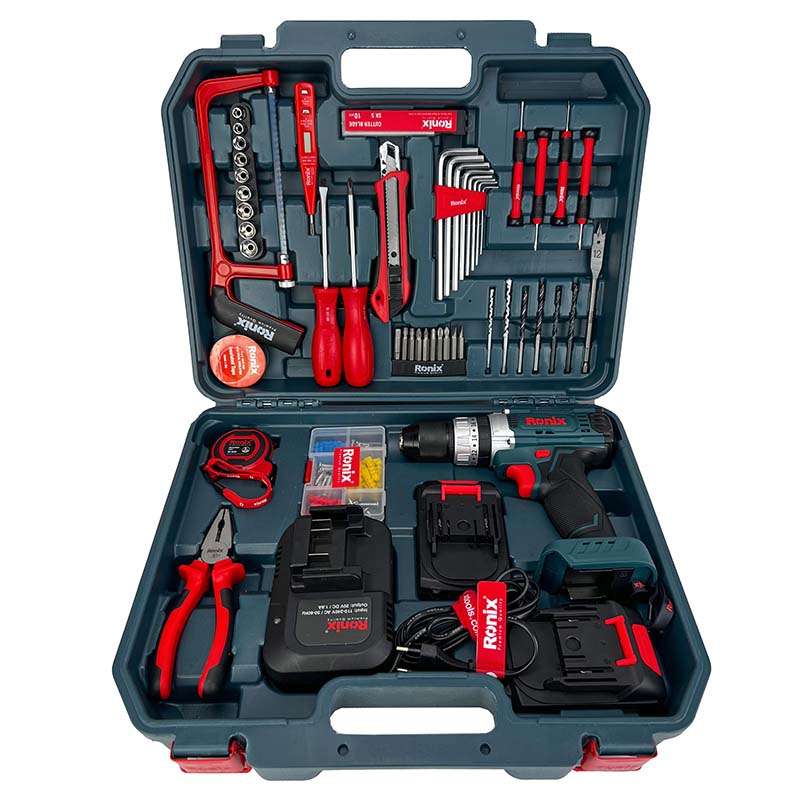 کیت دریل شارژی چکشی 20 ولت دو باتری رونیکس مدل RS-8620